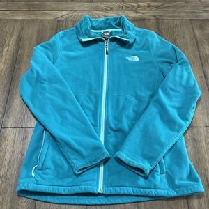 The North Face Womens Size L Full Zip Up Fleece Outer & Fleece Inner Jacket Teal